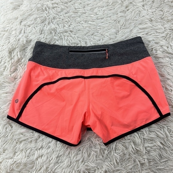 Lululemon Run Times Short *Block-It Pocket Grapefruit / Heathered Black - Picture 5 of 6